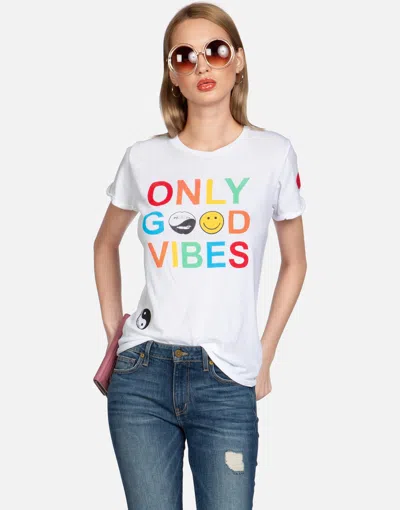 Lauren Moshi Edda Only Good Vibes In White