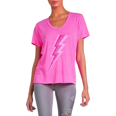 Lauren Moshi Elara X Pink Lightning Bolt Top