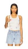 Lauren Moshi Esmerelda Mini Stripe Stars Basic Fitted Tank