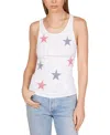 Lauren Moshi Esmerelda Mini Stripe Stars Tank Top In White