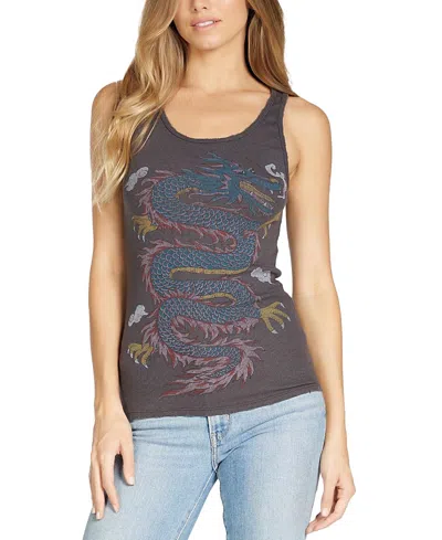 LAUREN MOSHI ESMERELDA VINTAGE-LIKE DRAGON TANK TOP