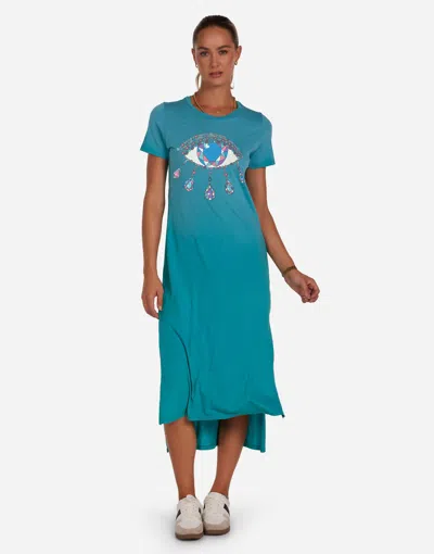 Lauren Moshi Genesis Diamond Evil Eye In Ultra Teal Ombre