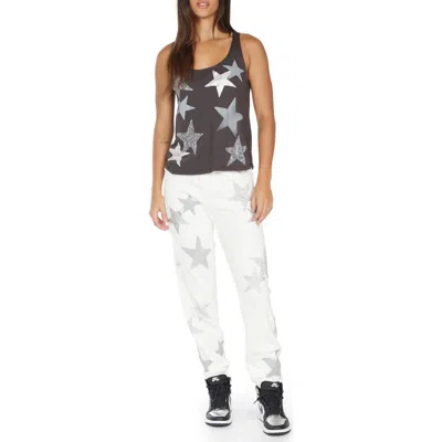 Lauren Moshi Gia Crystal Multi Stars Sweatpants In Black