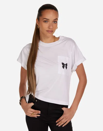 Lauren Moshi Hara Puff Bow In White
