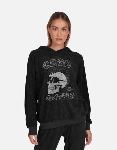 Lauren Moshi Harmony Crystal Cbgb Punk Skull In Black