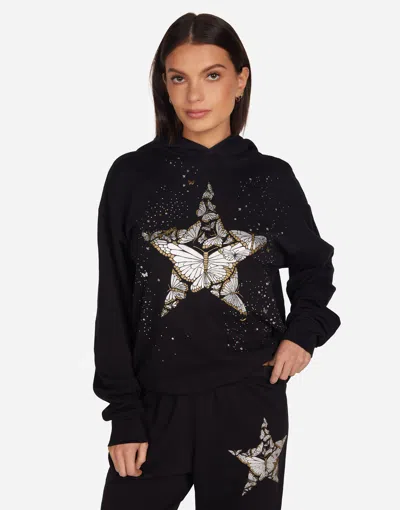 Lauren Moshi Harmony Crystal Metallic Butterfly Star In Black