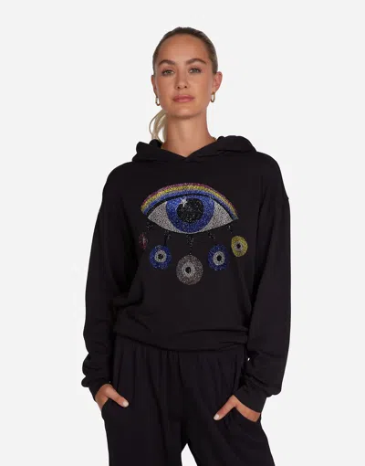 Lauren Moshi Harmony Crystal Rainbow Evil Eye In Black