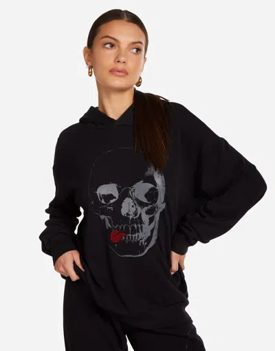 Lauren Moshi Harmony Crystal Tongue Skull In Black