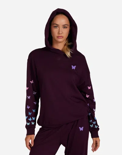 Lauren Moshi Harmony Ombre Butterfly Happyface In Burgundy