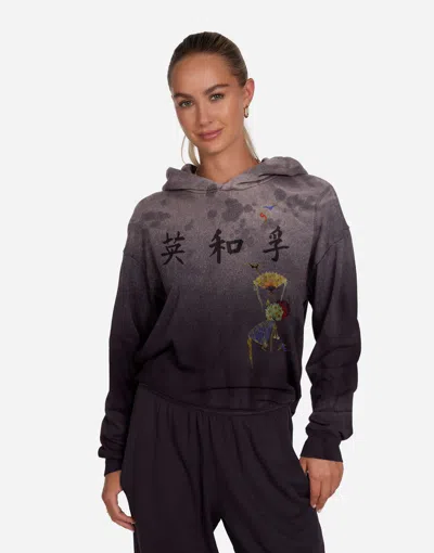 Lauren Moshi Harmony Silk Fan In Onyx Splash