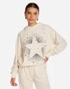 Lauren Moshi Harmony Stud Starburst Hoodie In White
