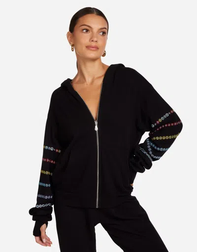 Lauren Moshi Hezly Crystal Evil Eye Stripe In Black