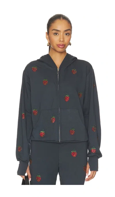 Lauren Moshi Hezly Zip Up Hoodie In Black