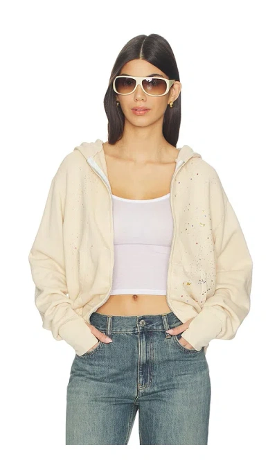 Lauren Moshi Hezly Zip Up Hoodie In Neutral