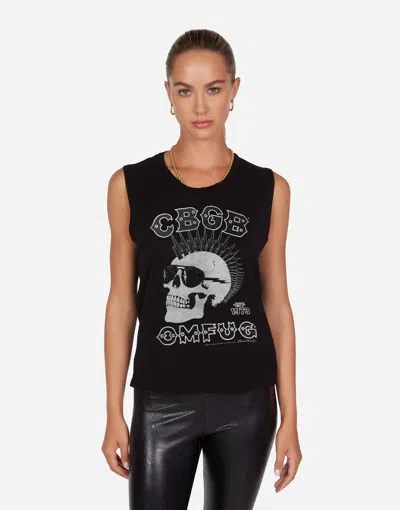 Lauren Moshi Kel Crystal Cbgb Punk Skull In Black