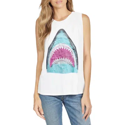 Lauren Moshi Kel- Lrg Vintage Shark Tee In White