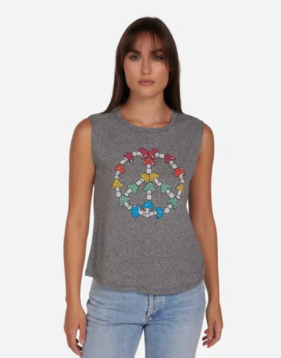 Lauren Moshi Kel Mushroom Peace In Heather Grey