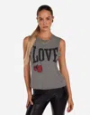 Lauren Moshi Kel Vintage Boxing Love In Heather Grey