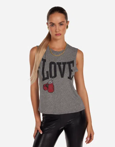 Lauren Moshi Kel Vintage Boxing Love In Heather Grey