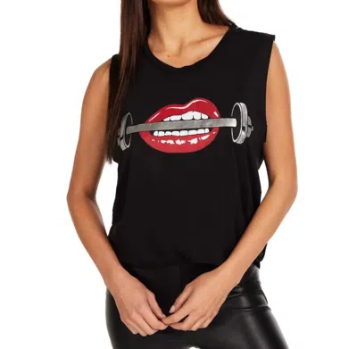 Lauren Moshi Kerry Barbell Lip Top In Black