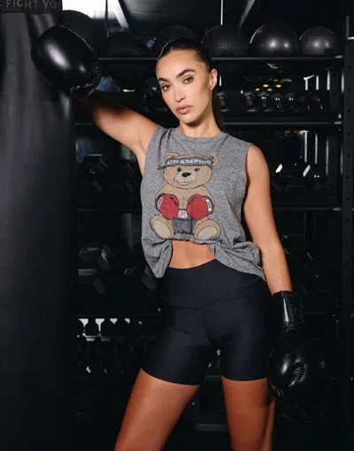Lauren Moshi Kerry Boxing Bear Tee In Gray