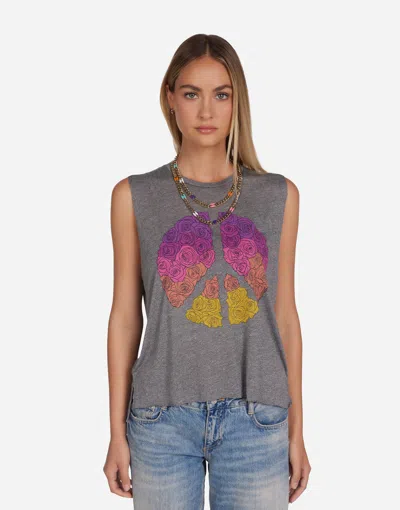 Lauren Moshi Kinzington Peace Roses In Heather Grey