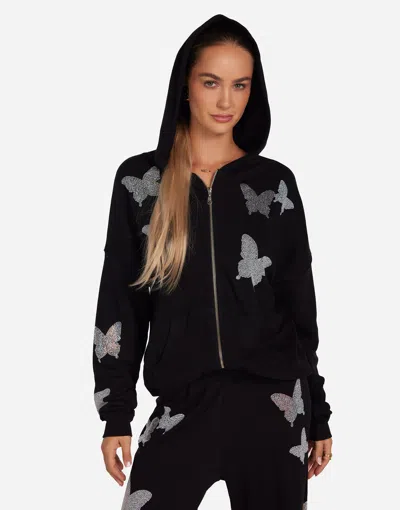 Lauren Moshi Koa Crystal Opal Butterflies In Black