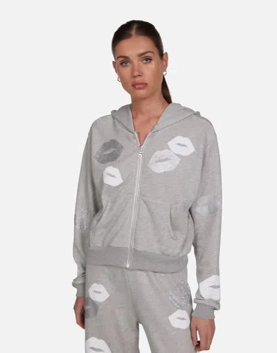Lauren Moshi Lachelle Crystal Multi Lips In Heather Grey