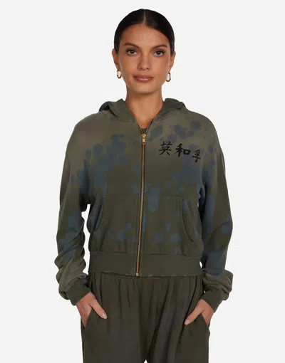 Lauren Moshi Lachelle Silk Fan In Moss Splash