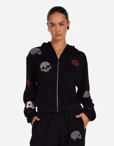 Lauren Moshi Lachelle Stud Skulls & Lips In Black