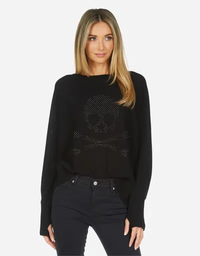 Lauren Moshi Ladona Crystal Love Skull In Black