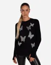 Lauren Moshi Ladona Crystal Opal Butterflies In Black