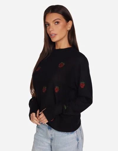 Lauren Moshi Ladona Crystal Strawberries In Black