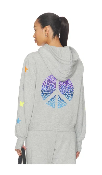 Lauren Moshi Leann Zip Up Hoodie In Grey