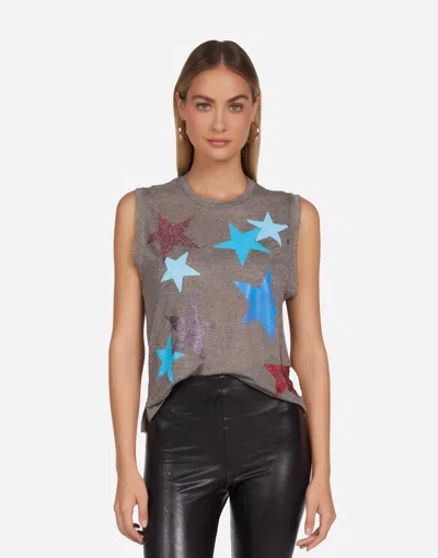 Lauren Moshi Lilia Color Crystal Multi Stars In Black
