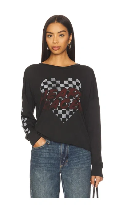 Lauren Moshi Luella Long Sleeve Drop Shoulder Tee In Black