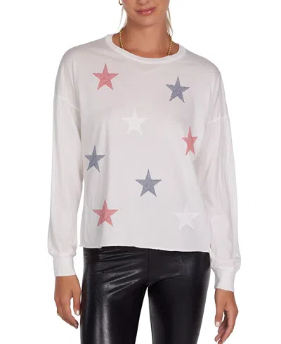 Lauren Moshi Luella Mini Stripe Stars Top In White
