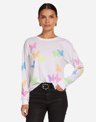 Lauren Moshi Luella Neon Stud Butterflies In Multi