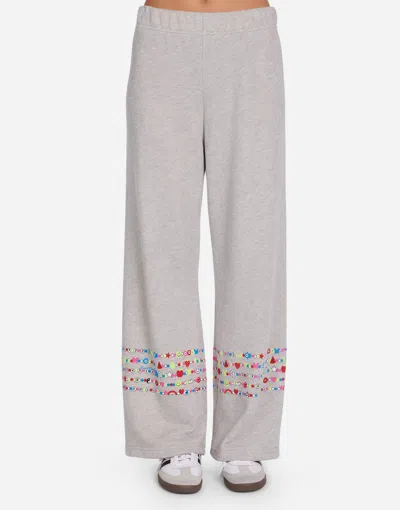 Lauren Moshi Martina Charm Peace Sign In Heather Grey