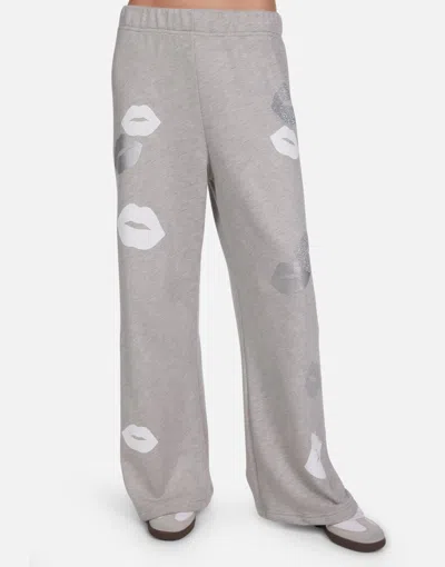 Lauren Moshi Martina Crystal Multi Lips In Heather Grey