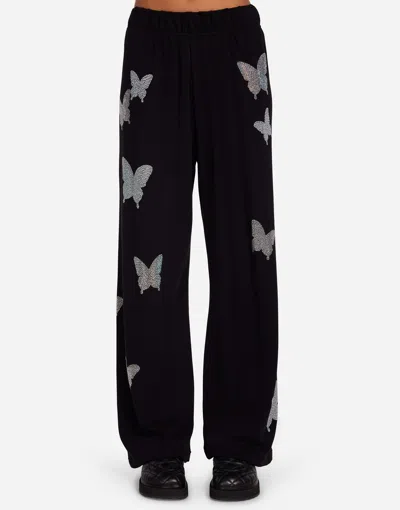Lauren Moshi Martina Crystal Opal Butterflies In Black