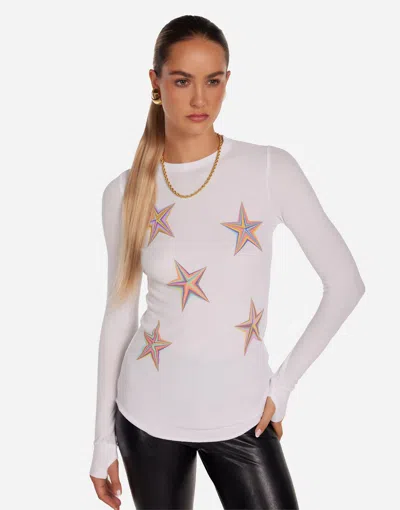 Lauren Moshi Mckinley Color Pinwheel Stars In White