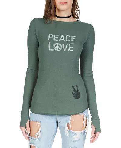 Lauren Moshi Mckinley Color Sray Peace Combo Top In Green