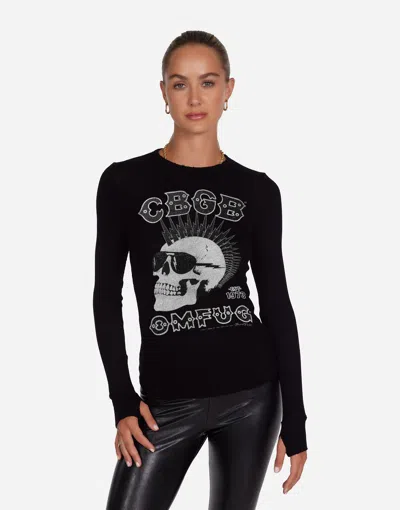 Lauren Moshi Mckinley Crystal Cbgb Punk Skull In Black