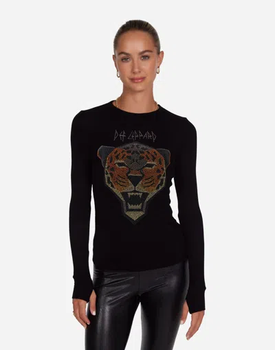 Lauren Moshi Mckinley Crystal Geometric Def Leppard In Black