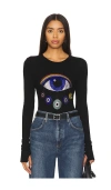 Lauren Moshi Mckinley Crystal Rainbow Evil Eye In Black