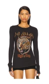 Lauren Moshi Mckinley Def Leppard High & Dry Thermal Top In 黑色