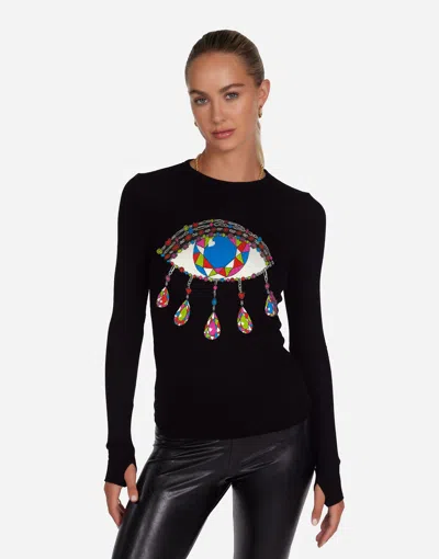 Lauren Moshi Mckinley Diamond Evil Eye In Black