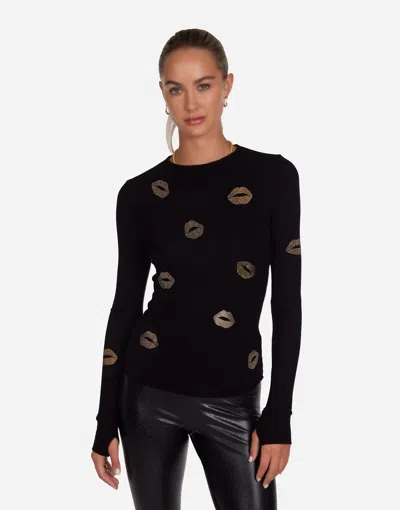 Lauren Moshi Mckinley Gold Stud Kisses In Black