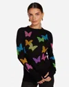 Lauren Moshi Mckinley Neon Stud Butterflies In Black